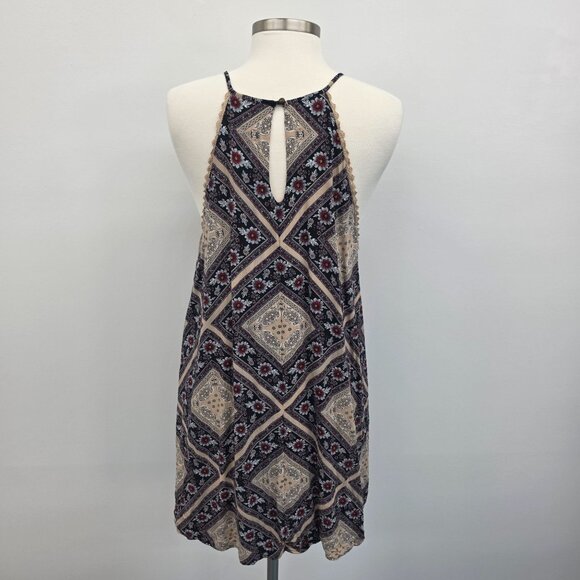 Xhilaration Womens XXL Boho Floral Print Sleeveless Halter Mini Dress 2XL - Picture 3 of 14